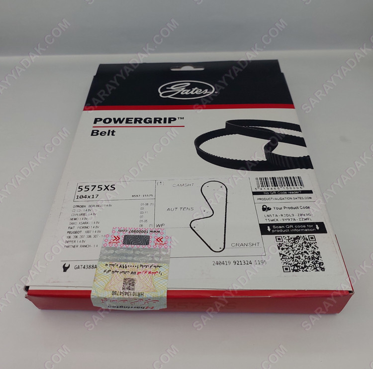 تسمه تایم پاورگریپ اصل با لیبل اصالت هرینگتون مناسب پژو 206 تیپ 2 و 3