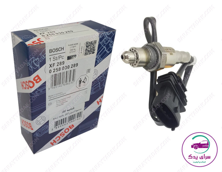 سنسور اکسیژن پژو 207 سوکت مشکیM17 برند بوش اصل