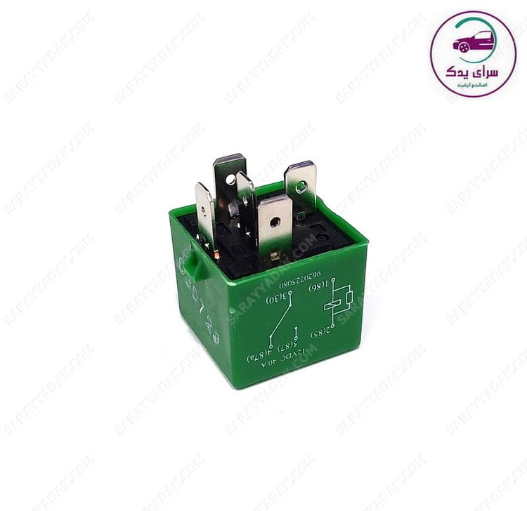 رله فن 40 آمپر رنگ سبز شرکتی ایساکو مناسب پژو 206
