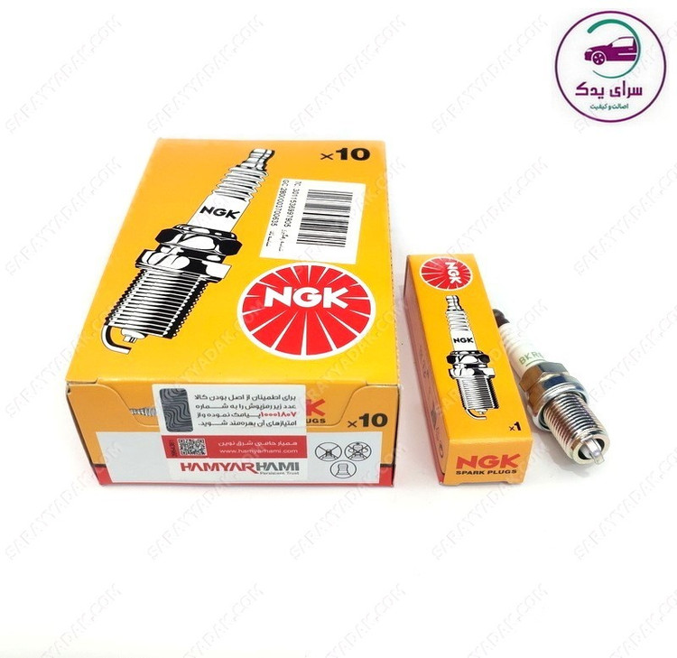 شمع موتور پژو 405 ، پارس و سمند پایه کوتاه NGK اصل BKR6E ( لیبل همیار حامی ) کد 6962