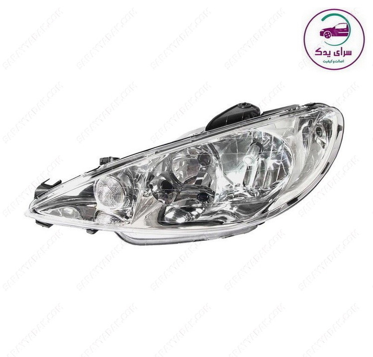 بهترین چراغ جلو چپ پژو 206 ( کریستالی ) شرکتی کروز پلاس اصل CR50060501