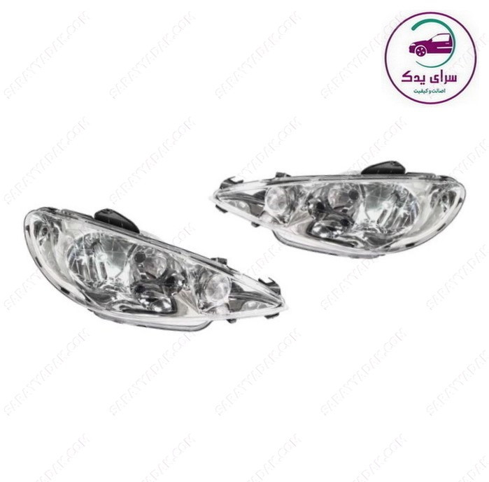 بهترین چراغ جلو راست و چپ پژو 206 ( کریستالی ) شرکتی کروز پلاس اصل
