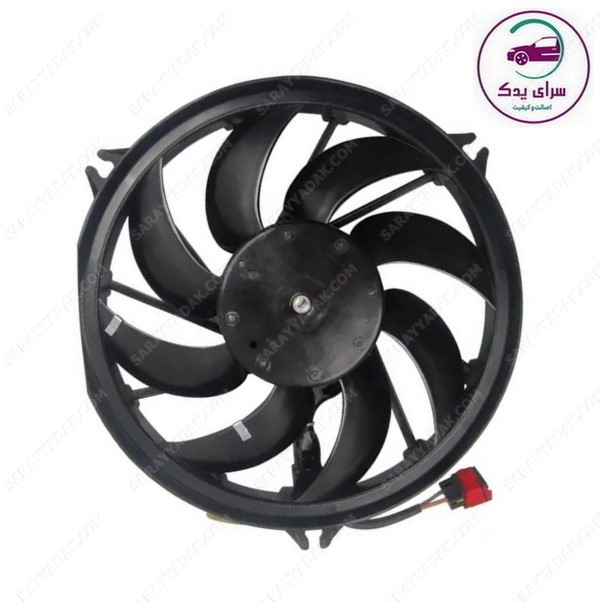 مجموعه کامل موتور فن (رادیاتور با پروانه) با توان 300 وات شرکتی ایساکو اصل مناسب خودروهای 206