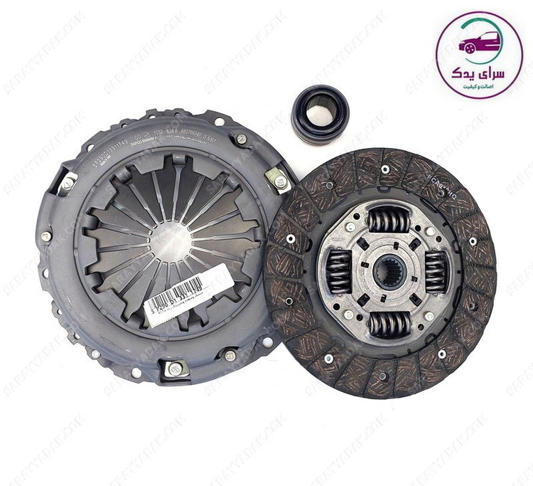 بهترین کیت کلاچ کامل ( دیسک و صفحه ) رانایی شامل دیسک، صفحه و بلبرینگ شرکتی ایساکو اصل